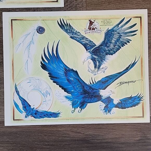 Bergsma tatoo flash art prints  Wildlife art Set of 3 - Picture 4 of 10